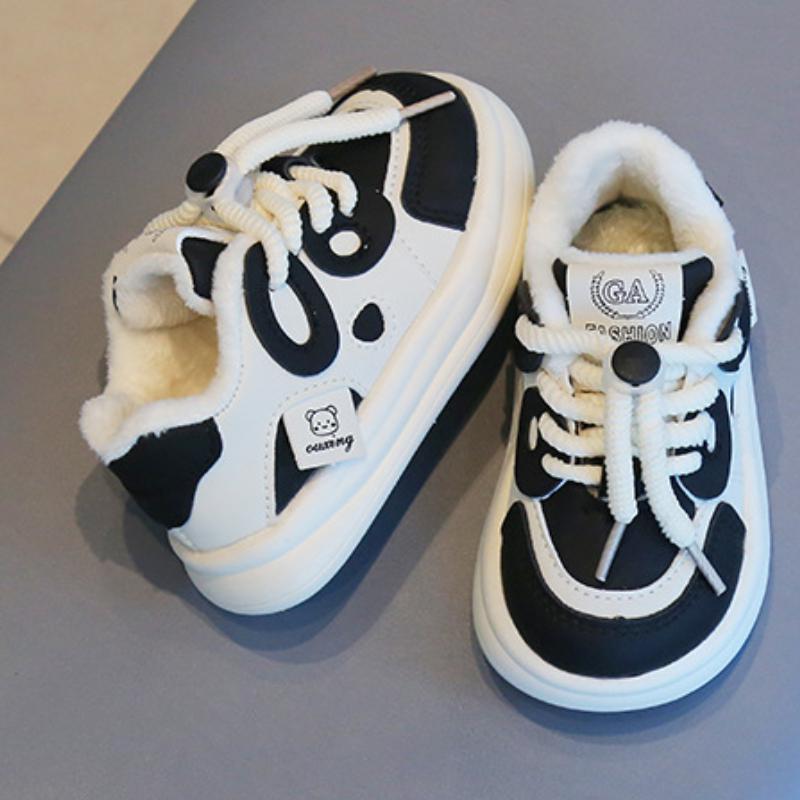 Новая спортивная обувь, детская плюшевая утолщенная нескользящая обувь, теплая спортивная обувь для мальчиков и девочек, мягкие удобные зимние кроссовки для малышей