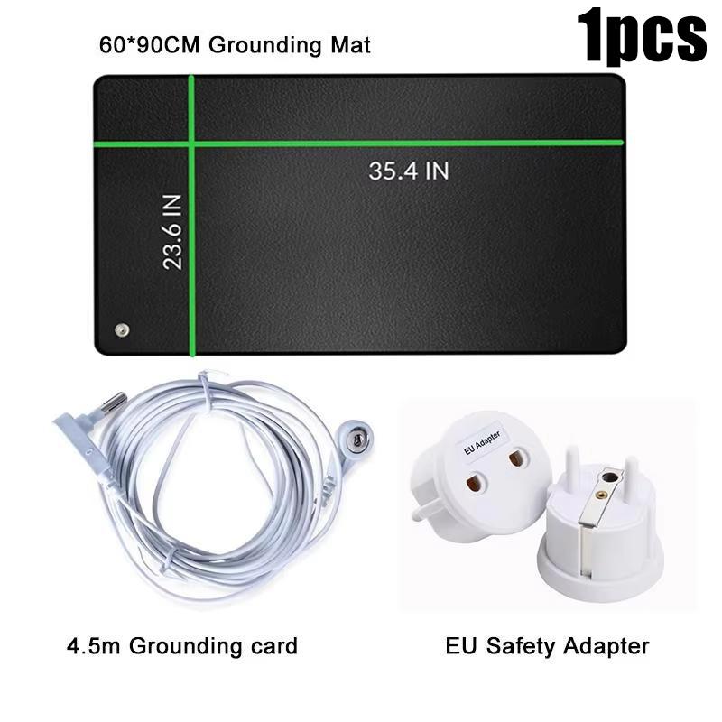23,6"x35,4" Заземляющий коврик Заземленная подкладка для ног Настольный напольный коврик со шнуром Комфорт для сна Баланс Мягкий Многоразовый Приятный для кожи Легкое подключение Для дома и офиса