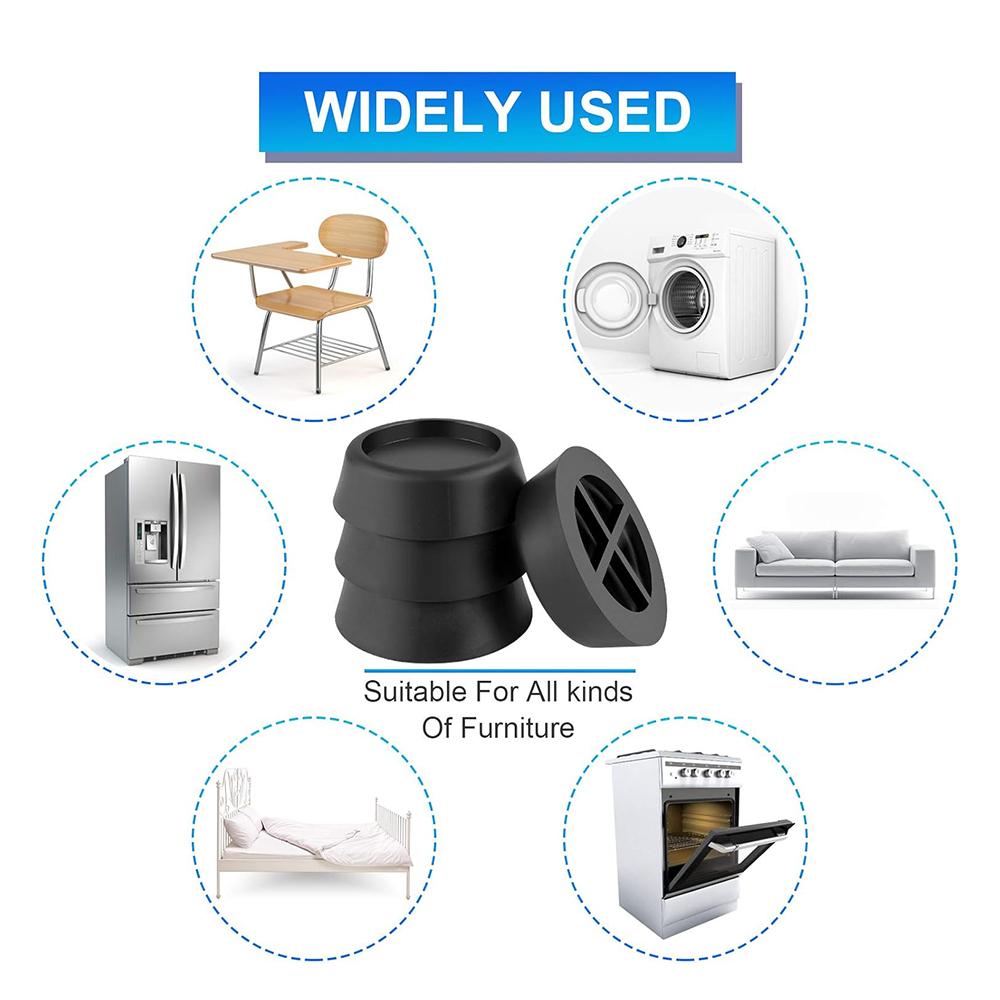 4 шт. Мебельные антивибрационные подушки Шумопоглощающие резиновые ножки для стиральной машины Универсальные опорные коврики для ножек