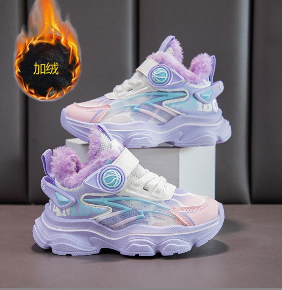 Модная зимняя детская обувь для мальчиков и девочек, нескользящая спортивная обувь, уличные зимние ботинки, водонепроницаемые теплые кроссовки, детская баскетбольная обувь с высоким верхом