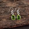 Peridot Gemstone 925 Sterling Silver Jewelry Handmade Women Earrings 1.60" Gift EE-12-1