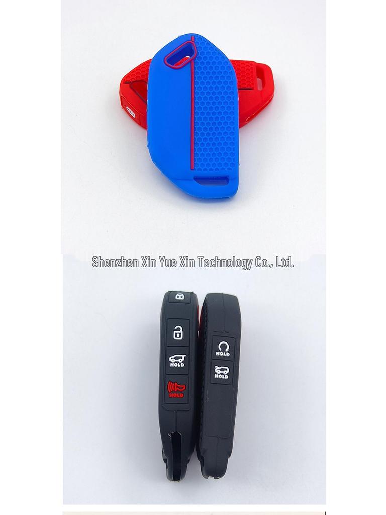 Silicone Protective Key Case for 2023-2026 Kia K5 Telluride 6-Button Remote with Honeycomb Design