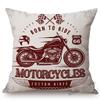 Vintage Motorcycle Club Legendary Rider Letter Print Home Decoration Art Sofa Throw Pillow Case Retro Motorbike Cushion Cover