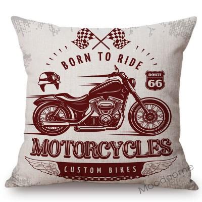 Vintage Motorcycle Club Legendary Rider Letter Print Home Decoration Art Sofa Throw Pillow Case Retro Motorbike Cushion Cover