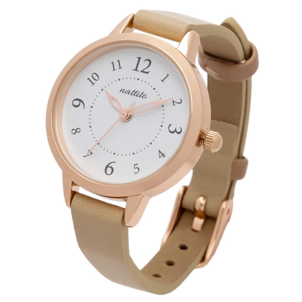 Watch Analog Leather Strap Simple Colored Belt Loop Beige [Fieldwork] Women's GY082-1