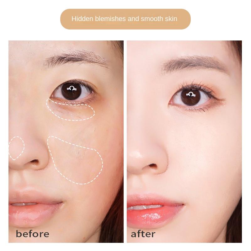 Concealer Natural Brightening Invisible Pores Hydrating Light Cream Skin Waterproof Concealer Foundation Oil Control Lasting Set Women's Makeup