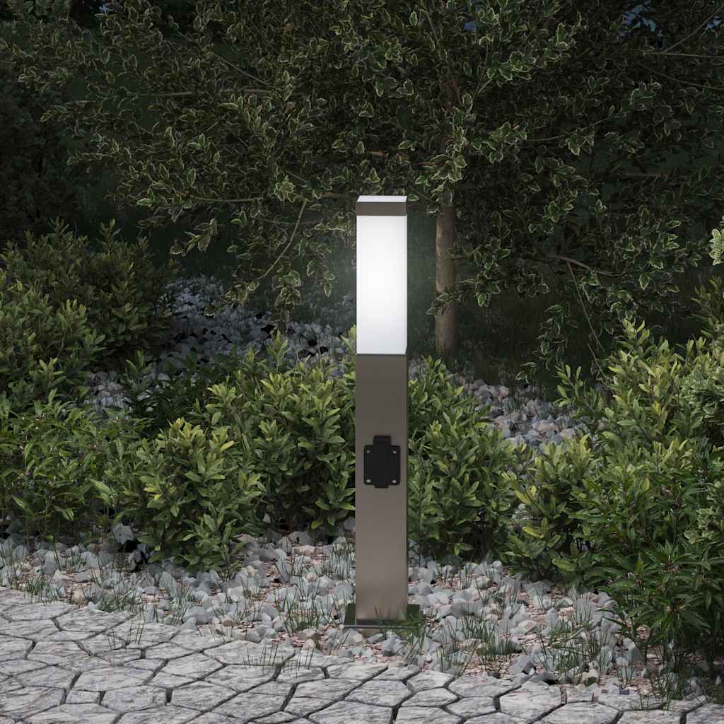 Bollard Light with Socket 50 cm Stainless Steel IP44