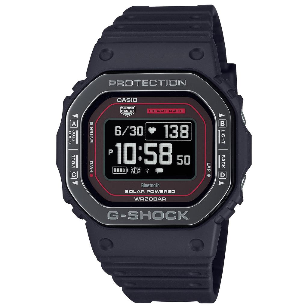 Casio G-Shock G-SQUAD Heart Rate Monitor Men's Watch, Bluetooth, Black, DW-H5600MB-1A4JR, Japan Edition