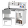 Children's Desk with Ergonomic Chair, Keyboard Tray, Drawer, Shelves, 90 x 45 x 90 cm, Grey