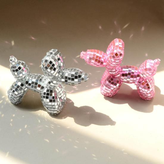 Елочное украшение Disco Dog, Максималистская статуэтка собаки-шарика для мамы и папы собак, Эстетичный декор в виде диско-шара, Преппи-декор для квартиры, Милый декор для комнаты и