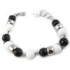 Altesse [M4122] - Серебряный браслет «Минералия» черно-белый агат