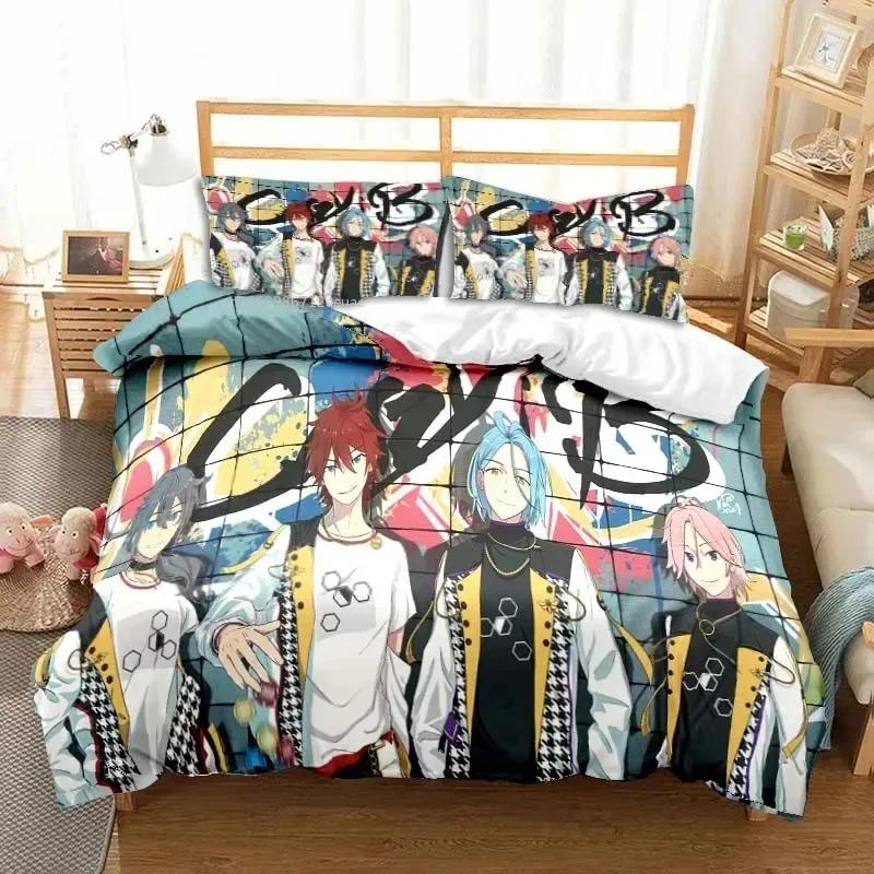 3D Аниме Рок-группа Ensemble Stars Всесезонный Полуторный Комплект Постельного Белья 3 Предмета Комплект Одеяла Пододеяльник Двуспальный Кинг Чехол для Одеяла