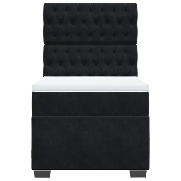 Maison Exclusive - Sommier à lattes de lit et matelas Noir 80x200 cm Velours