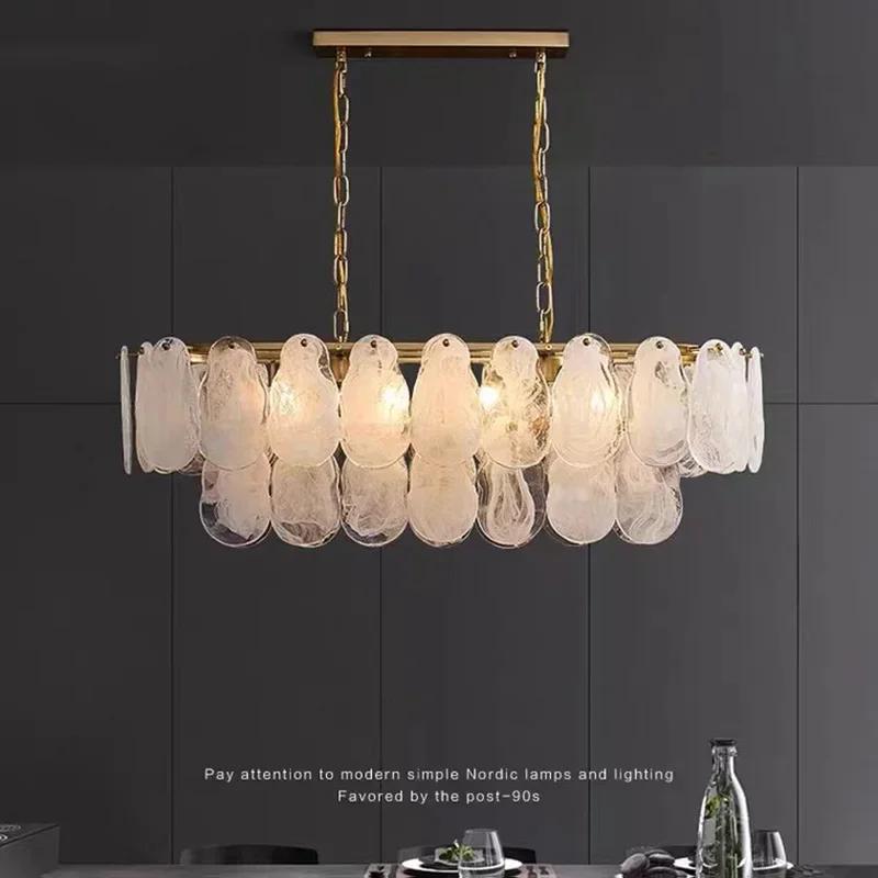 Французский стиль роскошная гостиная подвесной светильник светодиодный свет постмодерн стеклянный подвесной светильник украшение дома ресторан гостиница освещение