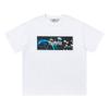 Cross-border new graffiti letter printing European and American street trendy brands loose and versatile casual men's and women's short-sleeved round
