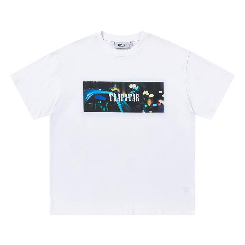 Cross-border new graffiti letter printing European and American street trendy brands loose and versatile casual men's and women's short-sleeved round