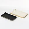 Light Luxury Italian Leather Tray Ornaments Model House Sales Office Creative Irregular Rectangular Storage Tray Decorations