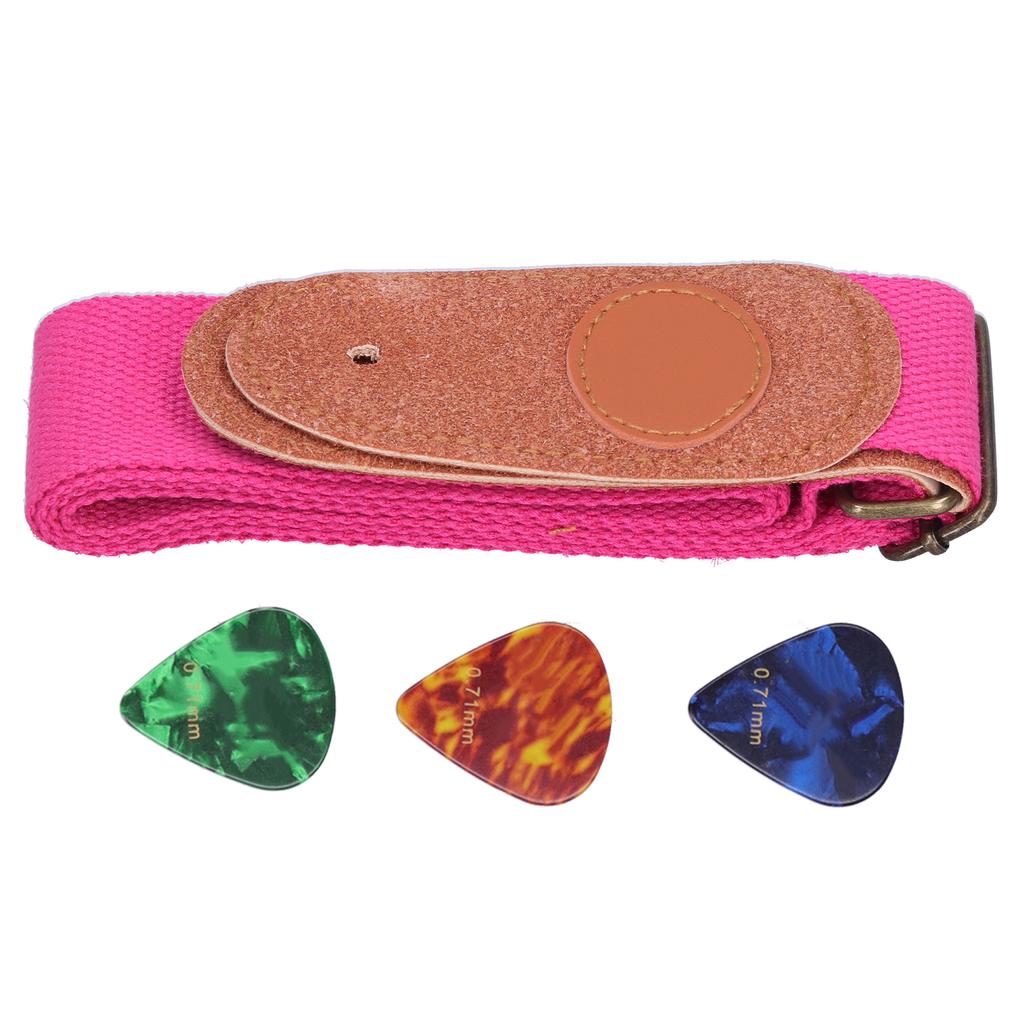 Ремень для гитары на шею Целлулоидные медиаторы с установочными деталями Аксессуары для струнных инструментов Розовый