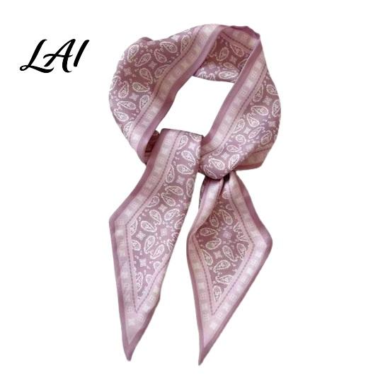 Soft Satin Fabric Wrap Paisley Silk Scarf Vintage Long Skinny Ribbon for Hair Comfortable Polyester Necktie Bag Wrap Retro Bandana Neck Elegant Gift