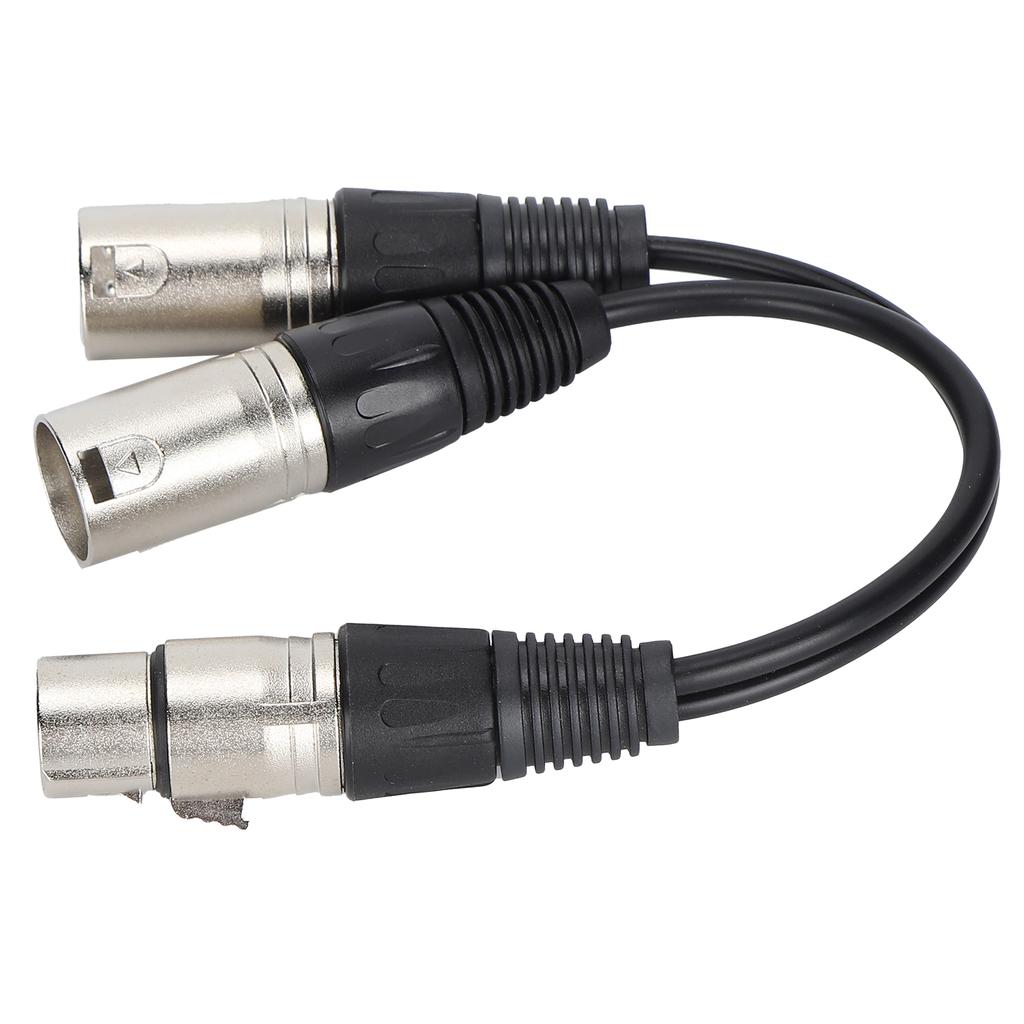 XLR Female To Dual XLR Male Cable Microphone Stereo Balanced Connection Cord for Audio AdapterWhite 0.25m 0.8ft