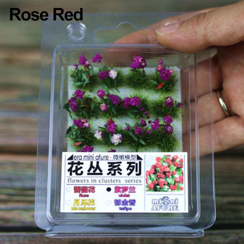 Пейзаж Сказочный сад Сцена Модель Миниатюрный цветочный кластер Статичные пучки травы Песок Таблица макет