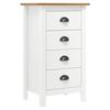 VidaXL Buffet Commode Sideboard with 4 Drawers Storage Cabinet Storage Unit Side Cabinet White 46x35x80 Cm 288914