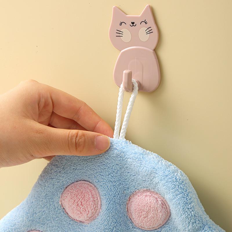 Полотенце для рук, которое можно повесить, следы кошек, мультяшные животные, полотенце для рук, уборка столов, мытье посуды, полотенца для рук для взрослых, быстросохнущее полотенце