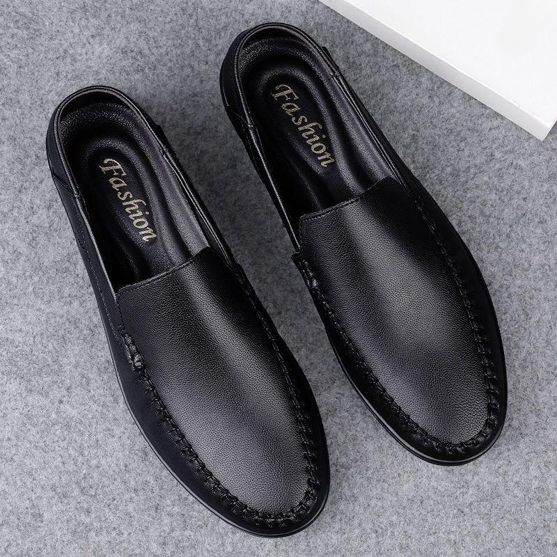 Fashion Black Plain Lightweight Man Casual Shoe Low Price Summer Sale Legitimate Social High Quality Fashion On Pu Leather Shoes for Men