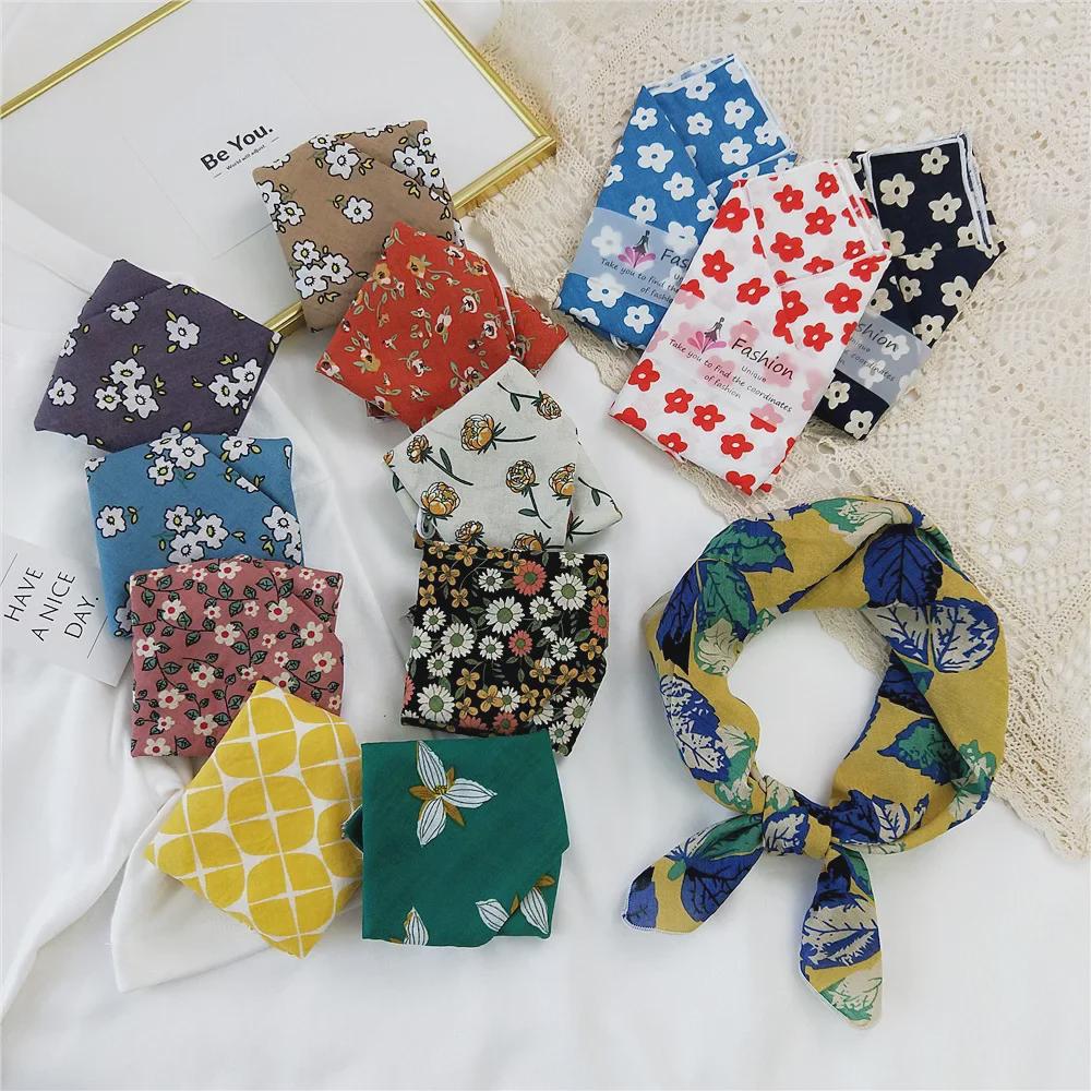 New Cotton & Linen Square Scarf: Women's Spring-Summer Korean Fashion Headscarf