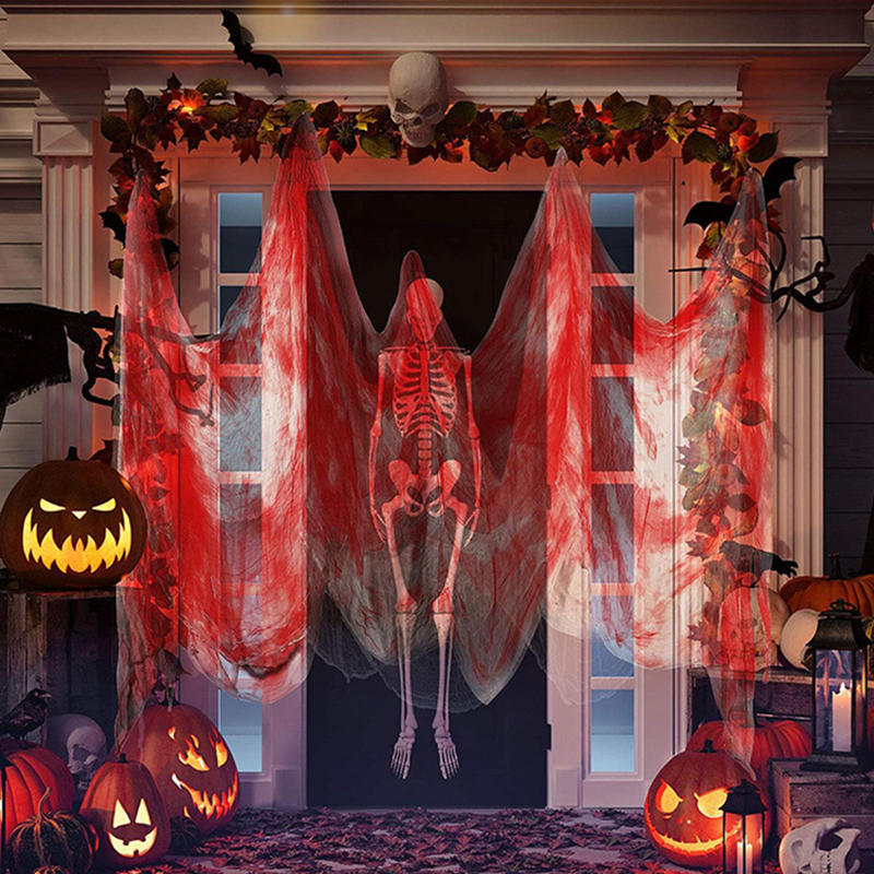 Halloween Black Gauze Horror Decor - Creepy Cloth For Haunted Houses Party Home Doorway Wall Terror Scene Setting Props