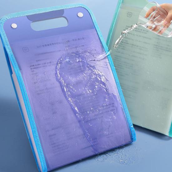 A4 Expanding File Folder with 13 Pockets Handheld Accordion Organizer Clear Cover Portable Document Holder for Students Office Use
