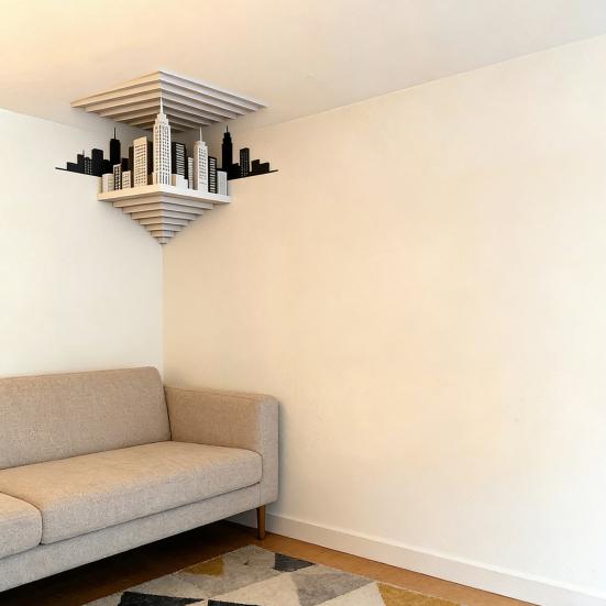 3D Угловое Настенное Искусство Оптическая Иллюзия Угловая Наклейка на Стену Большая Абстрактная Съемная Наклейка на Стену для Декора Гостиной Офиса