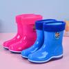 Детские дождевые ботинки для мальчиков и девочек, низкие, нескользящие, с велюровой подкладкой, теплые, мультяшные водные ботинки, детские, студенческие, детские резиновые сапоги