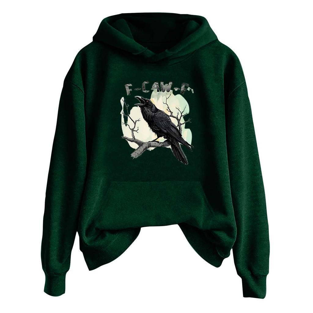 Женская модная повседневная толстовка с длинным рукавом, капюшоном и принтом