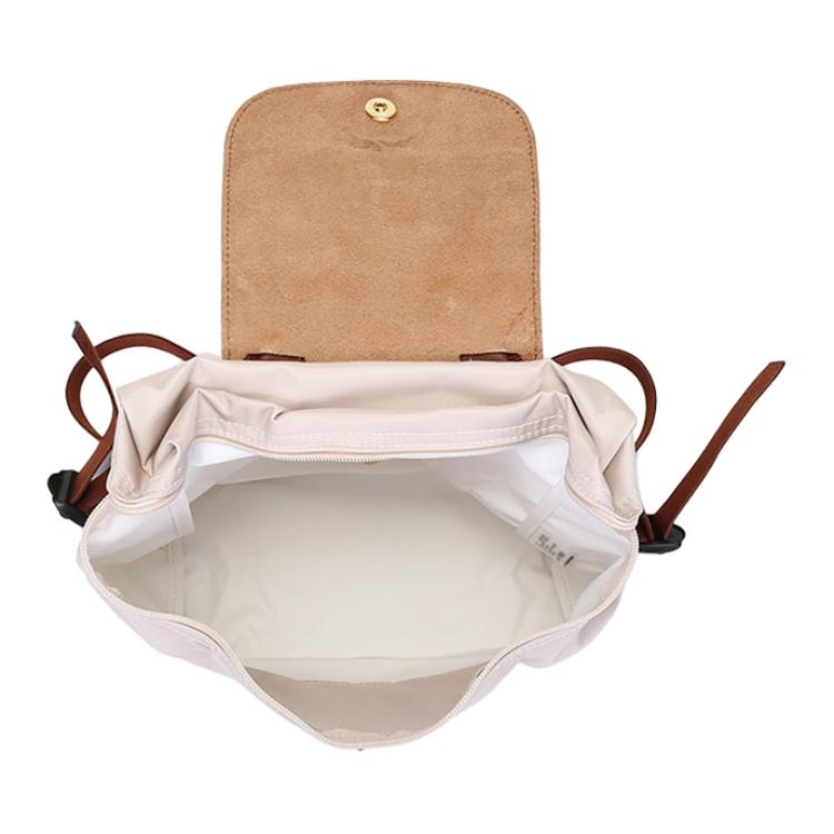 Longchamp Складной кожаный рюкзак Le Pliage 26 на молнии Женский рюкзак Цвет бумаги 1699089555