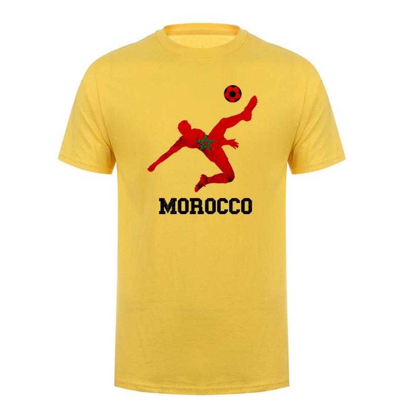 Cool Morocco Soccer Flag Star Loose Tshirt National Gift Moroccan Football Fan Casual Tee Printed T Shirts Da057