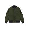 Oversized Bomber Down Badge Embroidered Stand Collar Loose Long Sleeve Down Jacket Men Jacket Green 621679-31