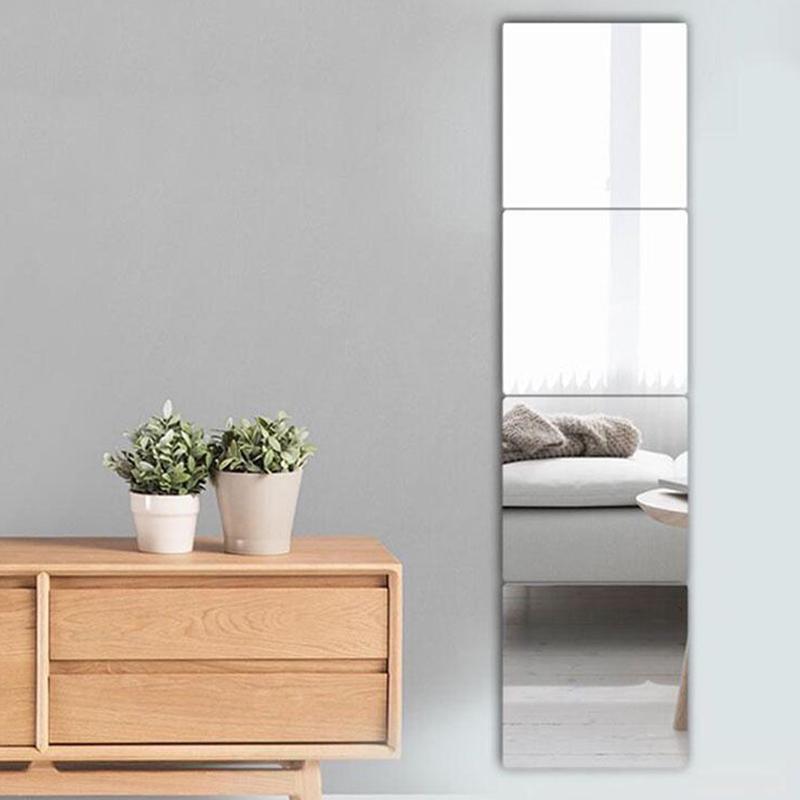 Акриловые наклейки на зеркало, самоклеящееся зеркало, украшение для ванной комнаты, зеркало для одежды в студенческой спальне, зеркало во весь рост, 1 шт.