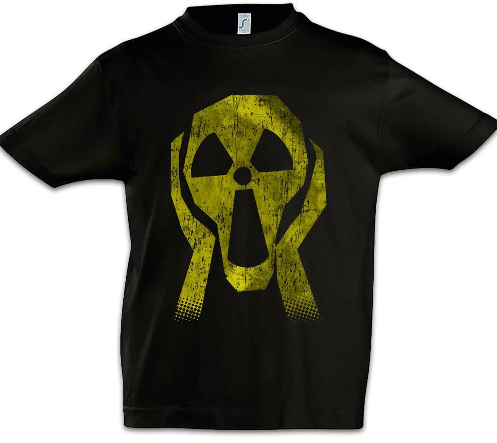 Radioactive Face Kids Boys T-Shirt Radiation Caution Danger Nuclear Power