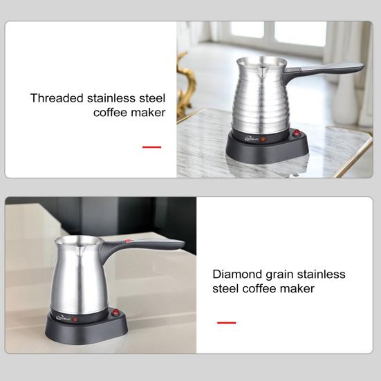 Stainless Steel Electric Coffee Pot 0.5L Large Capacity Coffee Maker Wax Melting Pot Heat-Resistant Handle Drip-Free Pour Spout Portable Coffee Brewer