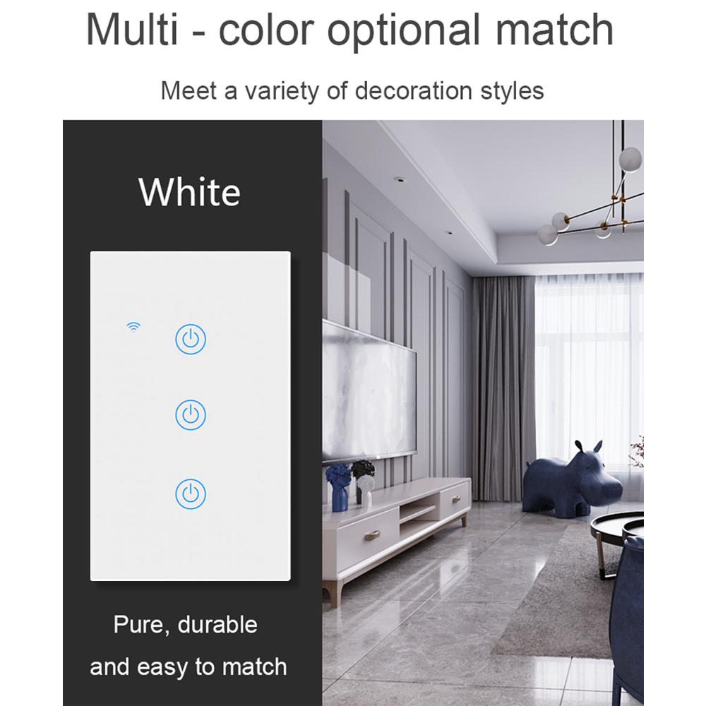 Сенсорная панель Wi-Fi, переключатель для дома, умная панель переключателя, светодиодный индикатор, панель из закаленного стекла