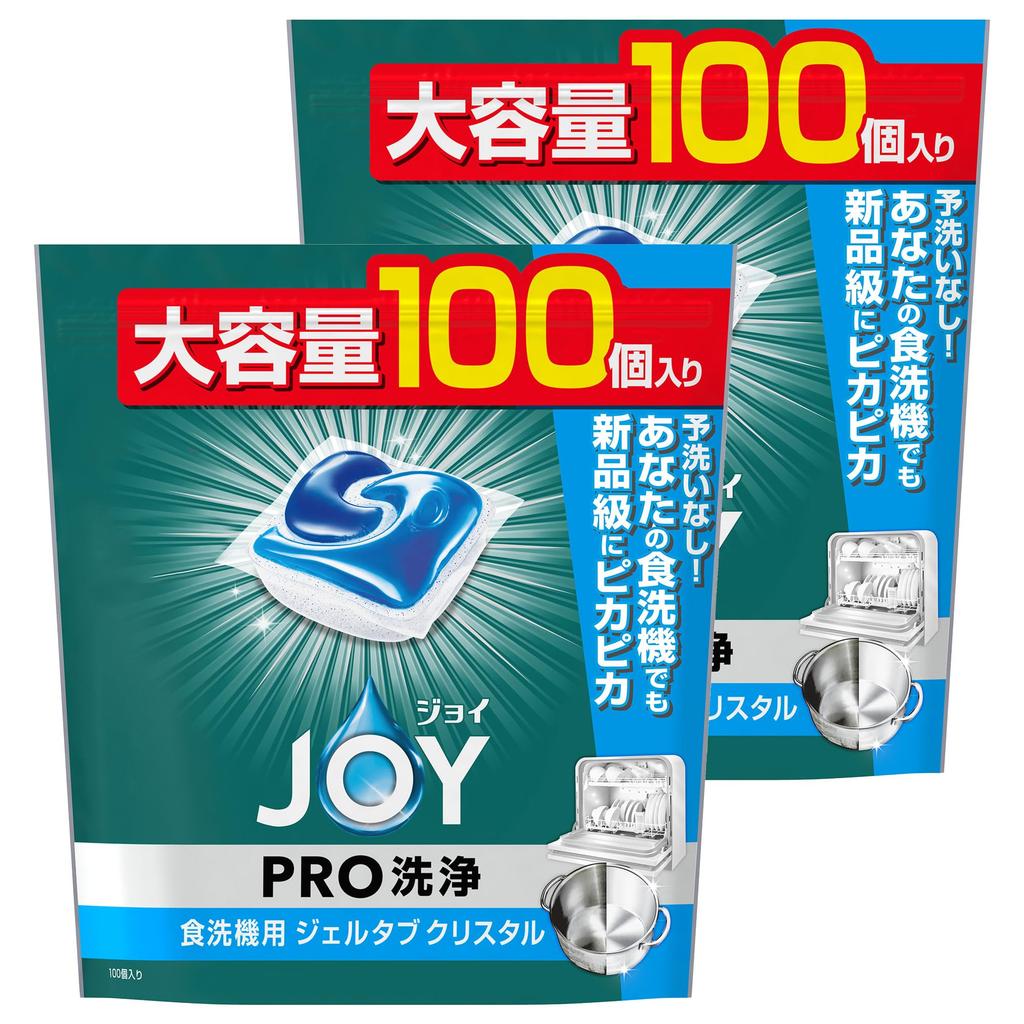 Joy PRO Wash Таблетки-гель для посудомоечной машины 100 шт. 2 упаковки Кристальный моющее средство Жир