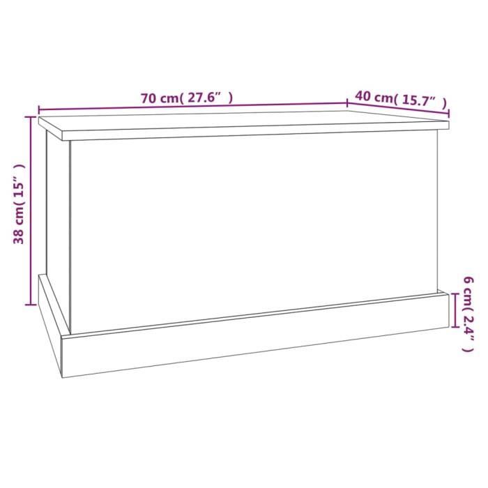VidaXL Storage Box White 70x40x38 Cm Engineered Wood 816504