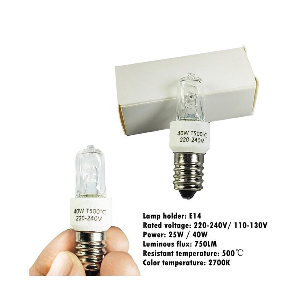 Oven bulb E14 25W, high-temperature resistant up to 500, suitable for halogen bulbs in ovens, microwaves, tumble dryers and hobs. 1 piece
