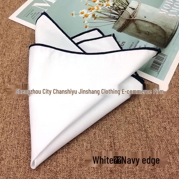 Элегантный чисто-белый хлопковый мужской нагрудный платок 23 см