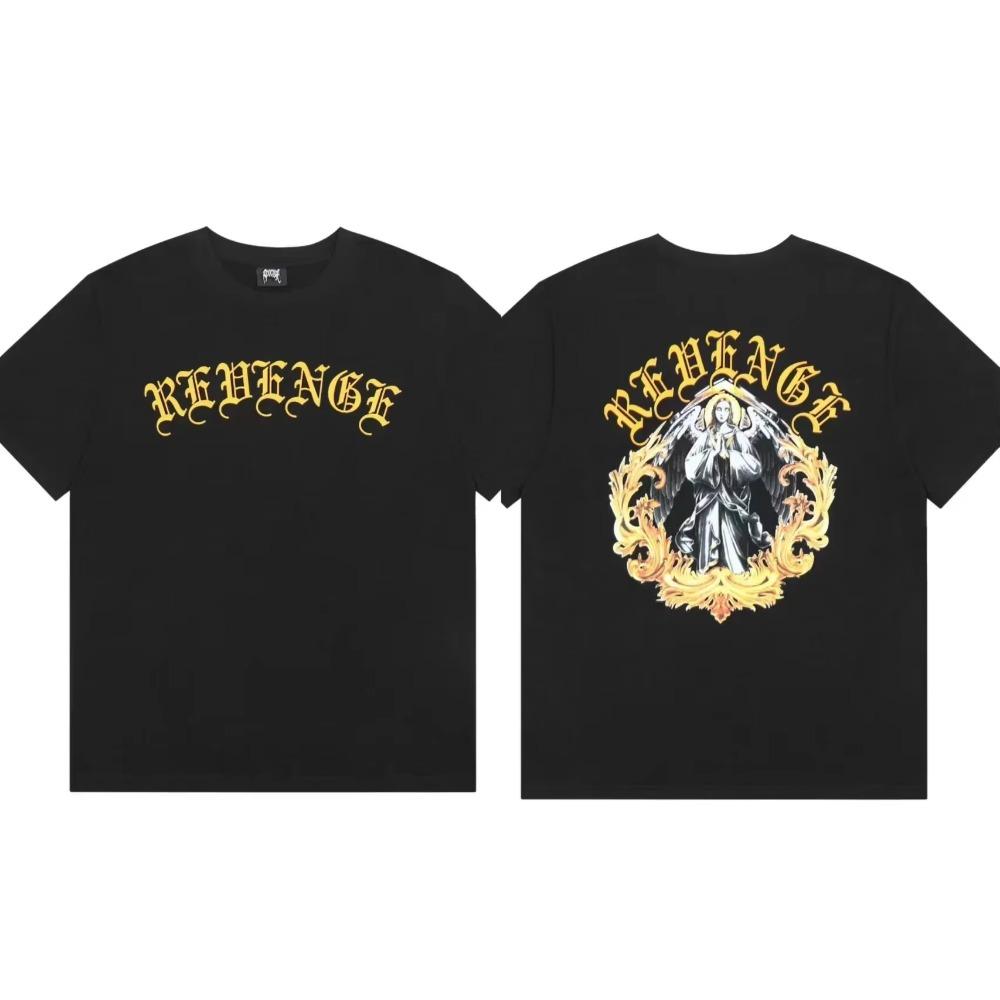 Summer Hot Sale Men's T Shirt 100%Cotton Round Neck Tee Loose Fitting Short Sleeve The Eye of God Printed Couple Outfit Y2k Tops