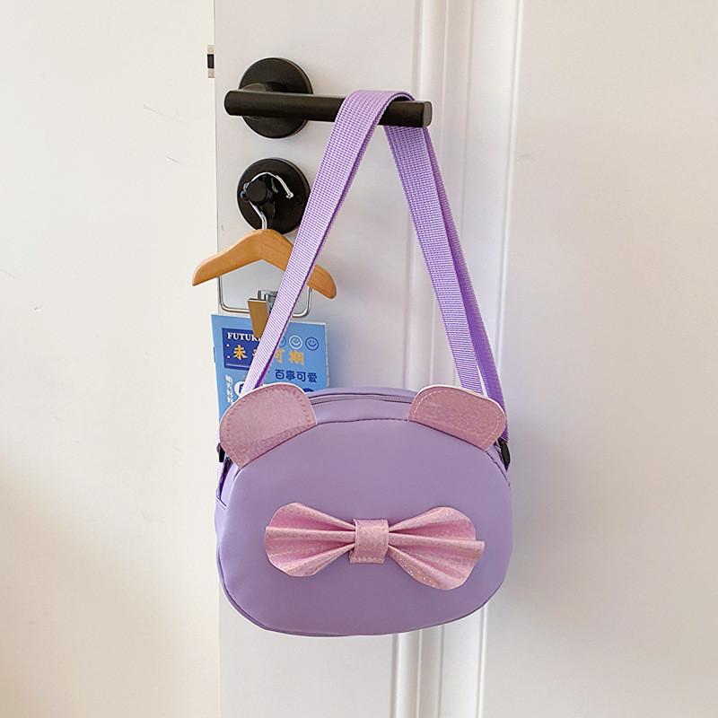 Single Shoulder Childrens Bag Shining Bow Designble For Girls Daily Purse Casual