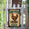 Металлическое настенное панно 'Курица на ферме' Винтажный декор для кухни Деревенская табличка