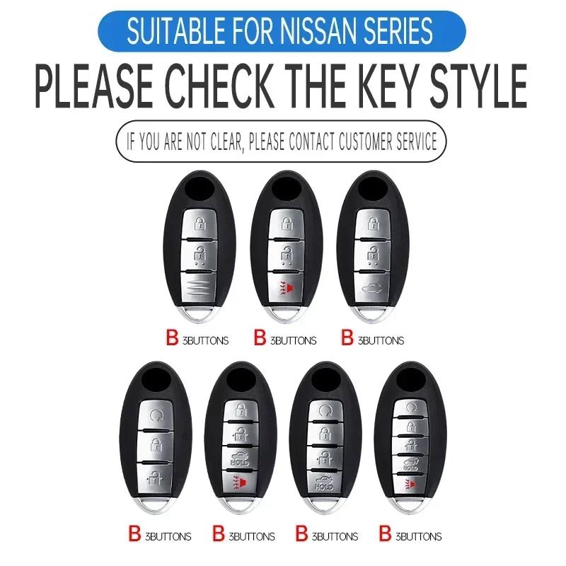 Alloy Key Case For Nissan Tiida Qashqai J11 J10 Micra Kicks Altima X-Trail Fuga Navara Leaf Note Sentra Murano Car Key Cover