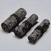 Large Capacity Roll-Up Canvas Pencil Case - Black Leaf, 12-72 Slots for Colored Pencils and Sketching Supplies